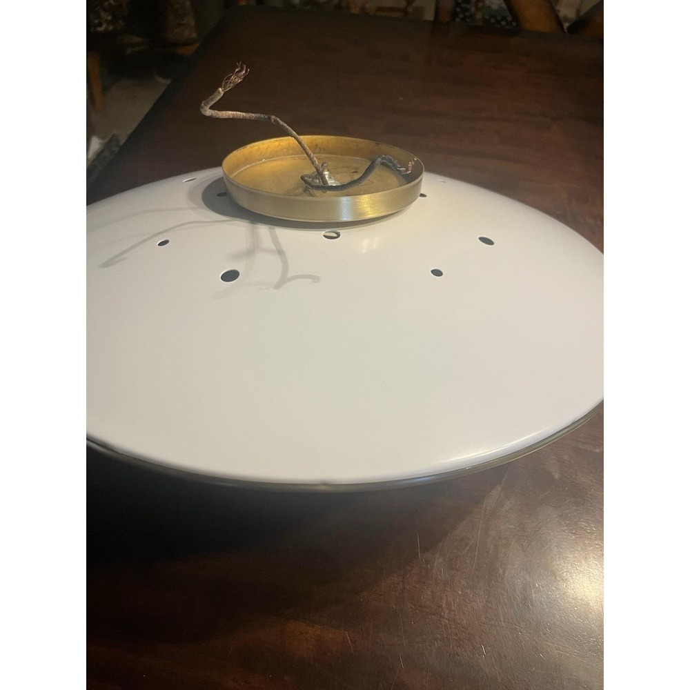 Vintage MCM Atomic Starburst Ceiling Light Thomas Industries UFO Saucer 16" - Picture 3 of 13